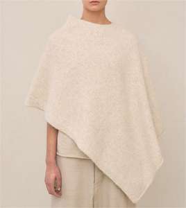 2025高級女性用ニットウールポンチョセーターショールカスタム刺繍プルオーバー大人用ポンチョセーター - Product Image 2