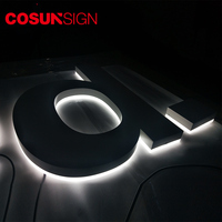 Nouvelle arrivée! Lettres murales personnalisées à led rétroéclairés en acrylique, pour faire des signes, lumière 3d, nom d'hôtel, finition de cuisson