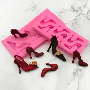 Recién llegados, zapatos de tacón alto DIY, modelo de silicona de Chocolate con Fondant, collar de mujer, modelo de resina, decoración de pasteles de fiesta de cumpleaños