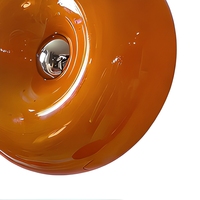 Lampe de bureau en verre orange, lampe de table LED avec interrupteur pour café, bar, chambre à coucher