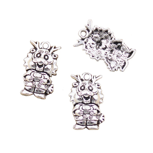 Dijes China Loong Dragon 27x16mm Colgantes de color plata tibetana Joyería antigua Fabricación DIY Artesanía hecha a mano - Product Image 1