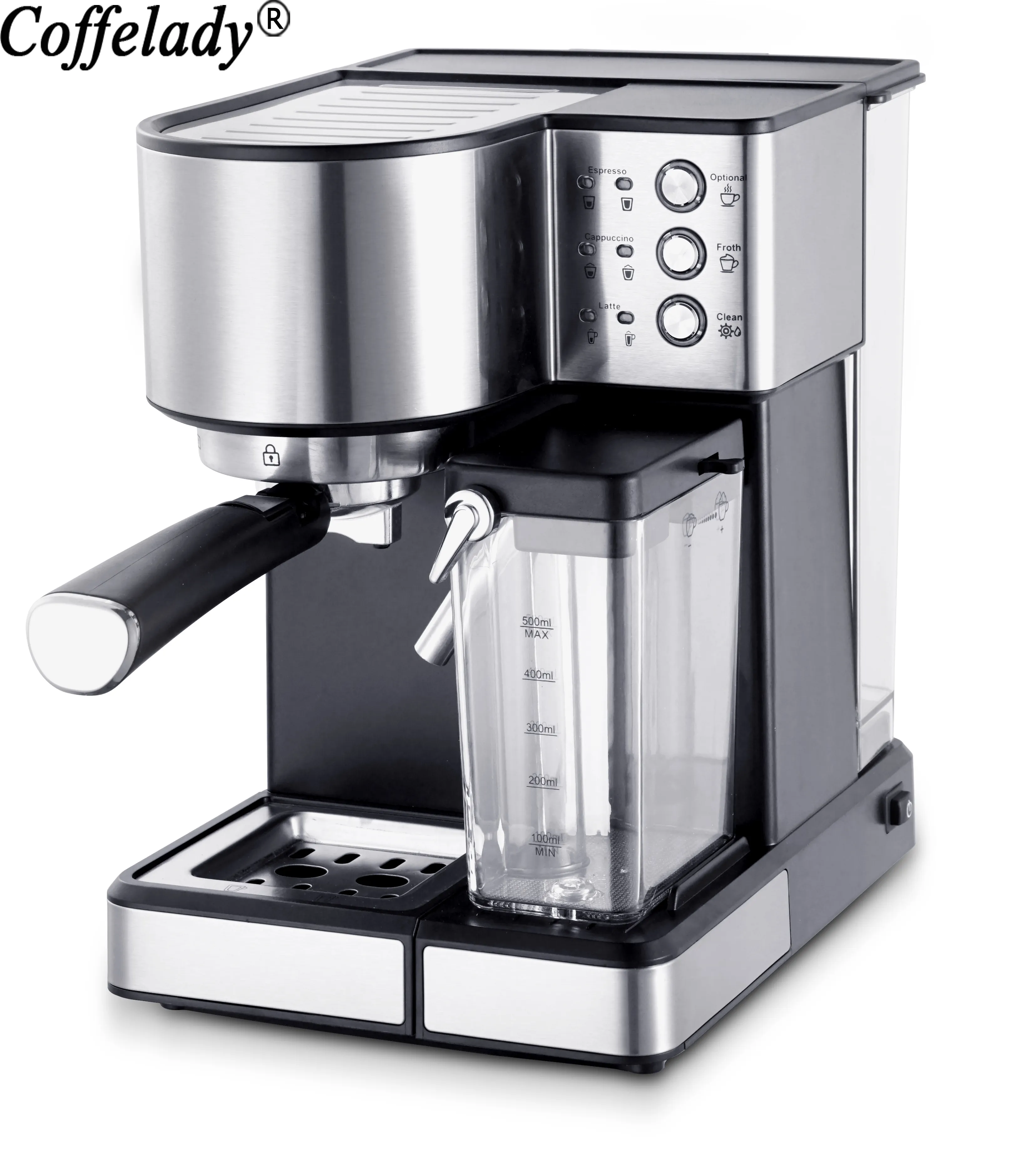 Elektrische Roestvrijstalen Thuis Gebruikte Koffiezetapparaat 15 Bar Cappuccino Latte Machine Espressomachine