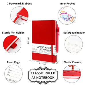 Carnet <span class=keywords><strong>de</strong></span> bureau A5 personnalisé avec logo, 120 g/m², ligné, en cuir PU, 128 pages, reliure à spirale, 21x13 cm, journal <span class=keywords><strong>de</strong></span> travail, cadeau - Product Image 2