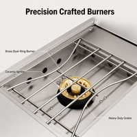Barbecue à gaz portable moderne de luxe haut de gamme, 8 brûleurs, acier inoxydable 304, certifié CE, allumage électronique pour l'extérieur