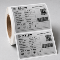 Étiquettes d'équipement en PET argent mat personnalisées, autocollantes, imperméables, avec code-barres et code QR pour machines industrielles