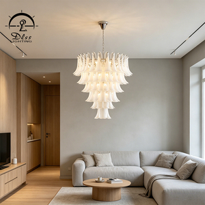 Lustres en verre de Murano pour hôtel, modernes, en fer et verre, ampoules halogènes 3500K blanc chaud, luminaire suspendu pour <span class=keywords><strong>salon</strong></span> central - Product Image 5