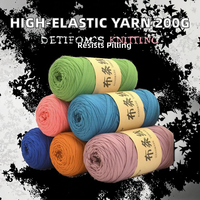 Fil recyclé en coton épais de type T-shirt 200g pour crochet, sacs, paniers, tapis, tricot, artisanat DIY – 61 couleurs prêtes à être expédiées
