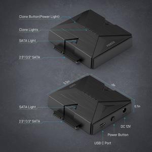 FIDECO <span class=keywords><strong>2</strong></span> Bay USB 3.0 <span class=keywords><strong>2</strong></span>,5 3,5 Zoll Typ C Sata HDD Festplatte Docking station Duplikator Kloner Offline Klon Festplatte Dock - Product Image 5