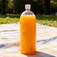 Vente en gros de bouteilles en plastique PET de grande capacité de 2 L pour jus, boissons, eau minérale, boissons énergisantes, avec bouchon à vis