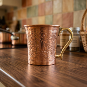 Luxury <b>Large</b> Capacity Pure Copper <b>Mug</b> with Handle Sublimated for Moscow Mule & Chilled Beverages for Home Office Outdoor Use - Product Image 1