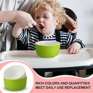 6 Sets 4.3 Inch Anti-Scald <b>Kids</b> Bowls Silicone Sleeve Microwave Dishwasher Safe <b>for</b> Toddler Snacks <b>Lunch</b> <b>Boxes</b> - Product Image 2