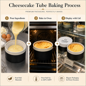 Tube en carton kraft recyclable de qualité alimentaire pour emballage de gâteaux et desserts, résistant au four, idéal pour cheesecake - Grande Vente - Product Image 5