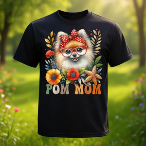 Camiseta retro floral para mujer, amante de las perros pomeranianos, para el Día de la Madre - Product Image 3