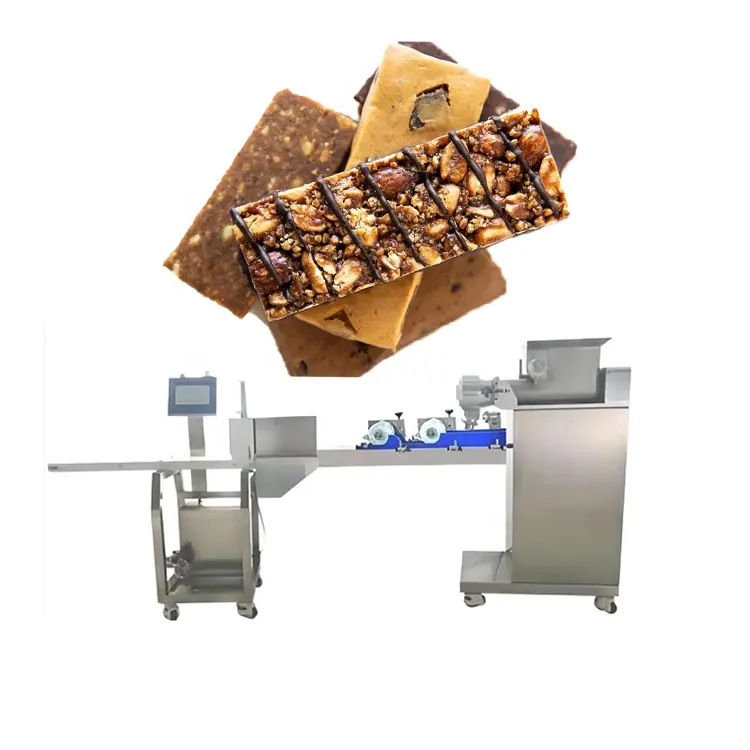 Voll automatische Münzschokoladen-Produktions linie Zweifarbige Schokoladen maschine Proteinriegel-Verarbeitung maschine