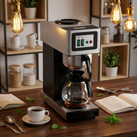 Nouvelle machine à café électrique automatique commerciale en acier inoxydable brossé, programmable, contrôle précis de la température, économe en énergie