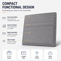 Dompet Kartu Kulit Bertekstur Tipis dengan Penutup Magnetik, Ketebalan Dapat Disesuaikan, Pilihan Warna Luas, Logo Kustom, RFID