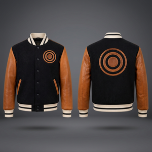 Veste d'automne coupe-vent pour homme, style universitaire, avec logo brodé personnalisé, bordure côtelée, vêtement d'extérieur décontracté pour équipe sportive, fournisseur en gros - Product Image 2