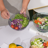 Ensemble de bols à salade ronds en plastique de haute qualité, style nordique, pour nouilles
