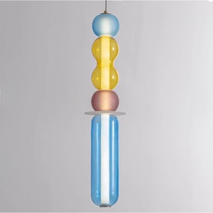 โคมไฟเพดานแก้วสีสไตล์นอร์ดิกมินิมอล พร้อมโคมไฟตั้งพื้นตกแต่งสำหรับห้องนั่งเล่นและห้องรับประทานอาหาร - Product Image 2