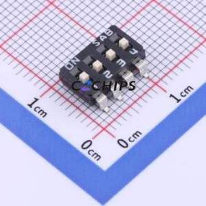 DIS04GE DIP Switch SMD-8P,6x10.6mm Switch Single Pole Single Throw 4 2.54mm 25mA - Product Image 1