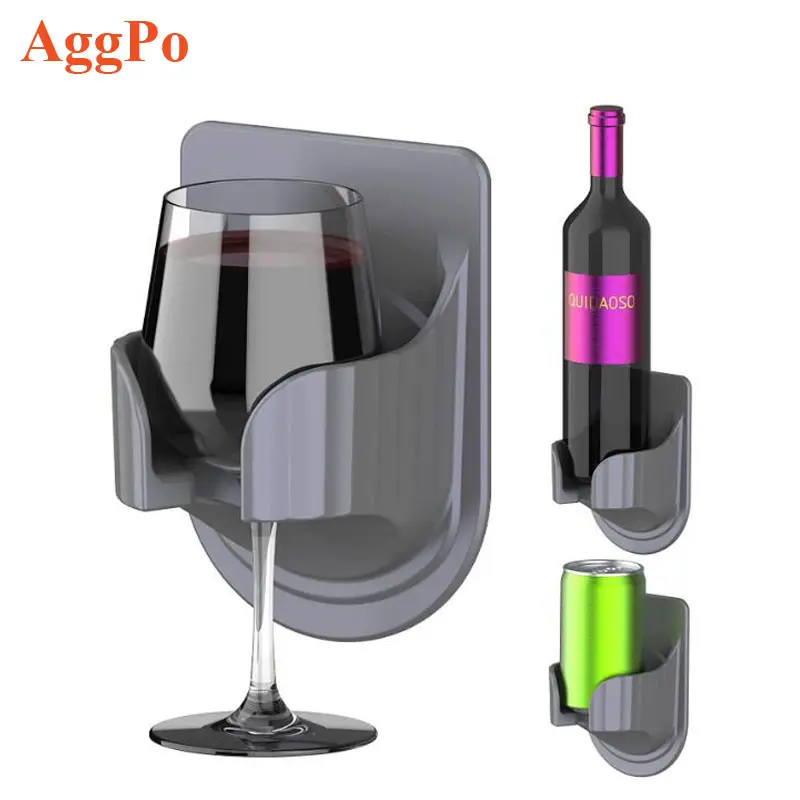 New design Wholesale custom Multifunctional practical wall-mounted Wine cup holder Drink Holder for Bathroom Shower Bedside