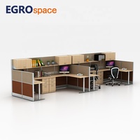 Cloison de bureau en bois durable EGROspace Factory, profil en aluminium, taille de bureau, cubicle