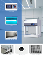 Gabinete de Flujo Laminar Mini SCITEK con Filtro HEPA, Controlador de Microprocesador con Pantalla LCD, Velocidad del Aire Ajustable para Laboratorio