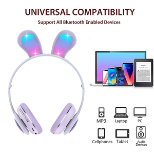 <span class=keywords><strong>JKK</strong></span>-auriculares inalámbricos con Orejas de conejo para niños, bonitos auriculares bluetooth con micrófono - Product Image 6