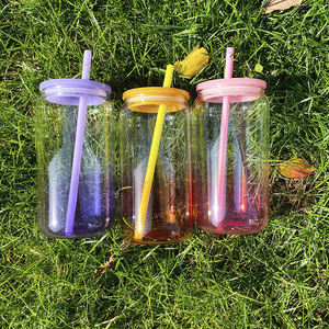 Sublimazione in bianco BPA libero 16oz Ombre gelatina di vetro per UV DTF avvolge alto borosilicato 16oz birra <span class=keywords><strong>bicchiere</strong></span> bevanda fredda tazza di <span class=keywords><strong>caffè</strong></span> - Product Image 3