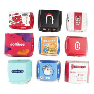 Caixa de Papel para Batatas Fritas e Frango Personalizada, Embalagem Descartável Resistente a Gordura para Hot <span class=keywords><strong>Dog</strong></span> e Hambúrguer com Logotipo - Product Image 3