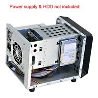 Boîtier pour ordinateur gamer en aluminium, Mini tour de pc pour carte mère ITX- NAS, 4 bits, couleur noire, pour serveur, USB 2.0