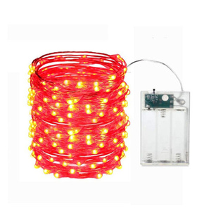 Guirnalda de Hadas de Alambre de Astilla con <span class=keywords><strong>Pilas</strong></span>, Cadena de <span class=keywords><strong>Luces</strong></span> Led para Exteriores, Decoración de Boda, 2M, 5M, 10M - Product Image 5