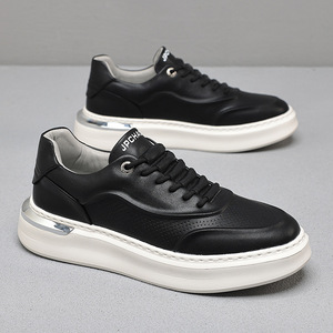 Chaussures décontractées en PU pour hommes, tendance estivale, respirantes, à semelle épaisse, légères, avec soutien de la voûte plantaire, imperméables, antidérapantes, à lacets, rehaussantes - Product Image 3