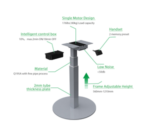 E1 Design moderno <span class=keywords><strong>scrivania</strong></span> elettrica <span class=keywords><strong>una</strong></span> <span class=keywords><strong>gamba</strong></span> seduta Stand altezza regolabile tavolino singola <span class=keywords><strong>gamba</strong></span> <span class=keywords><strong>scrivania</strong></span> in piedi per l'home Office - Product Image 5