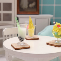 Mini tapis de table en bois pour maison de poupée 1/12, accessoire de scène miniature, jeu d'imitation, mini-aliments, ornement DIY pour maison de poupée