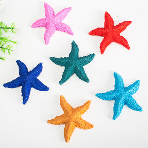 Décorations d'étoiles de mer en résine naturelle, 6 pièces, ornements colorés pour aquarium, autocollants muraux imperméables pour aquarium, style méditerranéen - Product Image 1