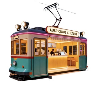 Modello di Tram in Ferro Battuto Stile Retrò Vintage per Centro Commerciale, Strada Pedonale, Punto Turistico, Esposizione Decorativa Popolare su Internet - Product Image 5