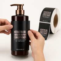 Étiquettes de bouteilles autocollantes en vinyle imperméable écologiques personnalisées, noir mat, impression dorée rose, emballage d'étiquettes cosmétiques