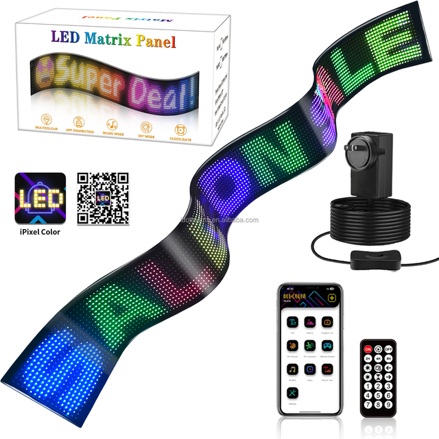 16192 Flexible LED Sign Display Sticker Screen USB App Control for Vehicle Rear Window Digital Signage and Displays