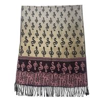 Écharpe longue jacquard haut de gamme pour femme en viscose, motif dégradé, avec pompons, idéale pour l'été et la climatisation