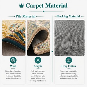 Tappeti e Moquette Personalizzati in Cotone con Design Floreale, Pelo Extra Spesso, Base Antiscivolo, Stile Moderno, Annodati a Mano per Uso Domestico - Product Image 4
