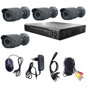 ชุดกล้องวงจรปิด 4 ช่อง พร้อมกล้อง 4 ตัว H.264 DVR รองรับการ์ด SD มองเห็นในเวลากลางคืนได้ไกล 30 เมตร ตัวกล้องโลหะ ระบบวงจรปิด - Product Image 1