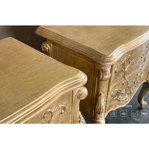 Table de chevet carrée en bois doré contemporaine de luxe avec tiroir, meuble de rangement pour chambre à coucher, modèle 01 - Product Image 4