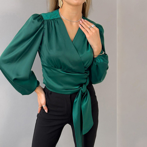 Personnalisé 2024 paillettes brillantes, chemisier sans manches pour femmes col en V chemisiers pour femmes hauts chemise femme chemisiers et hauts/ - Product Image 5