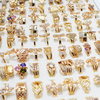 100 pièces par boîte usine en gros femmes couleur Design bijoux cubique zircone Knuckle mariage dames bagues ensemble pour les femmes