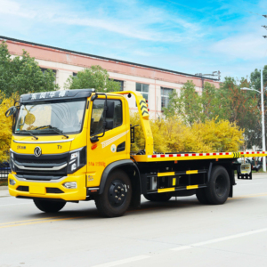 Camion de dépannage à plateau plat manuel Dongfeng 4X2 5 tonnes 6 tonnes, neuf, diesel, norme EURO 6, pour le sauvetage routier d'urgence - Product Image 2