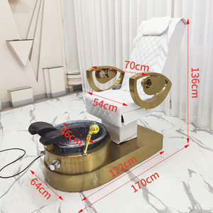 Luxuriöser Metall-Fußmassagestuhl mit Vergoldeter Basis, Drehbaren Armlehnen und Anpassbarer Farbe - Product Image 6