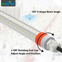 Lumière LED pour poulailler T8 IP67 Étanche Gradation 0-100% Sans Scintillement 130lm/w Gradation Triac Garantie 5 Ans
