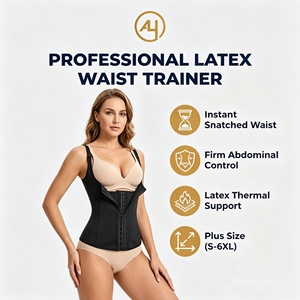 Faja Reductora <span class=keywords><strong>de</strong></span> Cintura <span class=keywords><strong>de</strong></span> Látex y Nailon con Cremallera y 3 Hileras <span class=keywords><strong>de</strong></span> Ganchos, Ajustable, para Uso Diario, Entrenamiento y Recuperación Postparto - Product Image 2