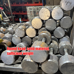 Haltères ronds YR en gros d'usine, haltères fixes de salle de sport, haltères en caoutchouc pour entraînement des bras, logo personnalisable - Product Image 4